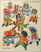 1909 Fairyland Picture-Building by Louis Wain _A Frolic in Fairyland_ published by Raphael Tuck & Sons