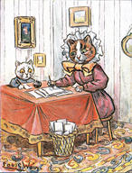 Mrs. Purrkins Writing the Invitations (See p.20)