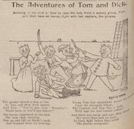 Arriving in the Nick of Time To Save the Lady From a Watery Grave, Tom  And Dick Have an Heroic Fight With Her Captors, the Pirates