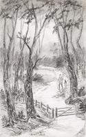 A sketch by Louis's sister, Claire Wain, dated 1944.Claire died in 1945.