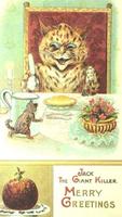 1904 ANTIQUE 1908 WITH LOUIS WAIN TO FAIRYLAND TUCK CHRISTMAS GREETING CARD