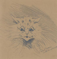 6084 - 1subject black_and_white caption cat humanised portrait signature