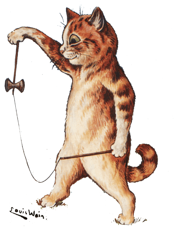 "A cat playing ""Diabolo"""