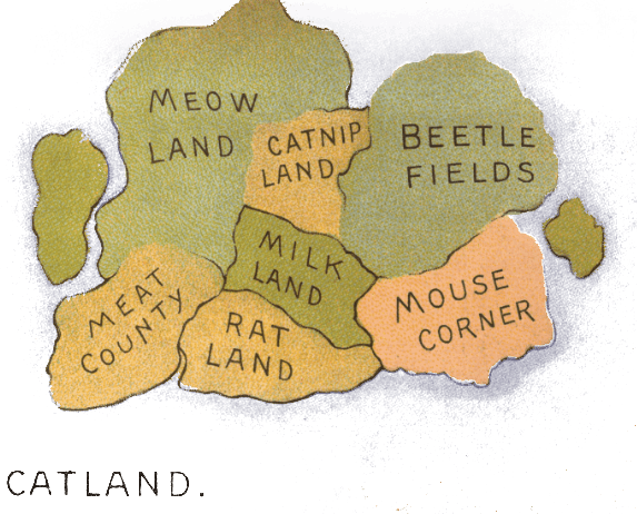 An example of a Catland map, as if often seen in schoolrooms